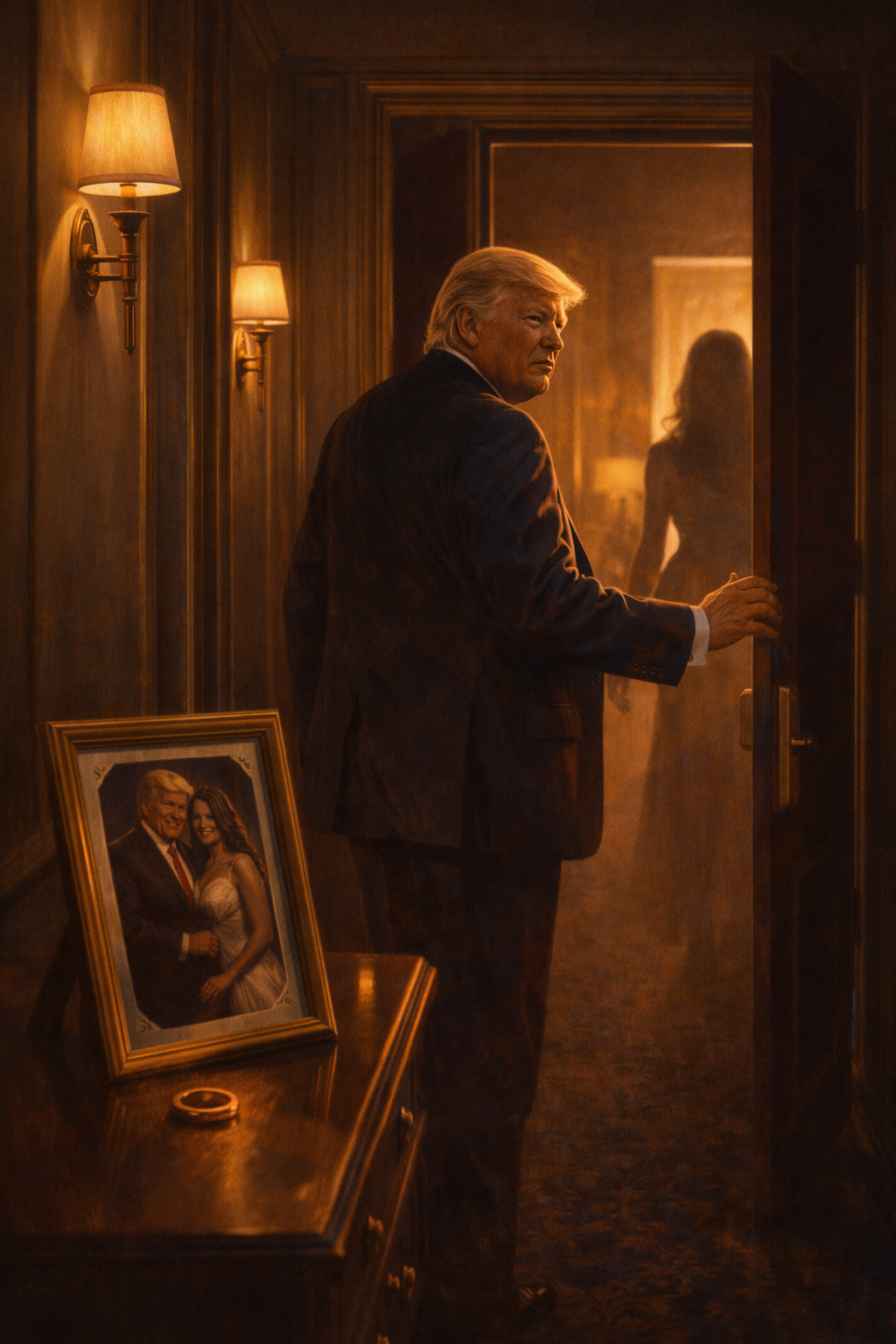 Convicted felon Trump indulging in extramarital sexual debauchery.